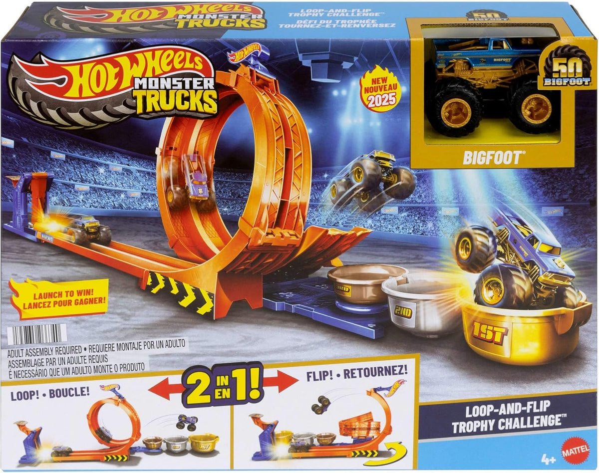 Hot Wheels Monster Truck Loop & Flip Trophy Challenge 2 in 1 Autorata