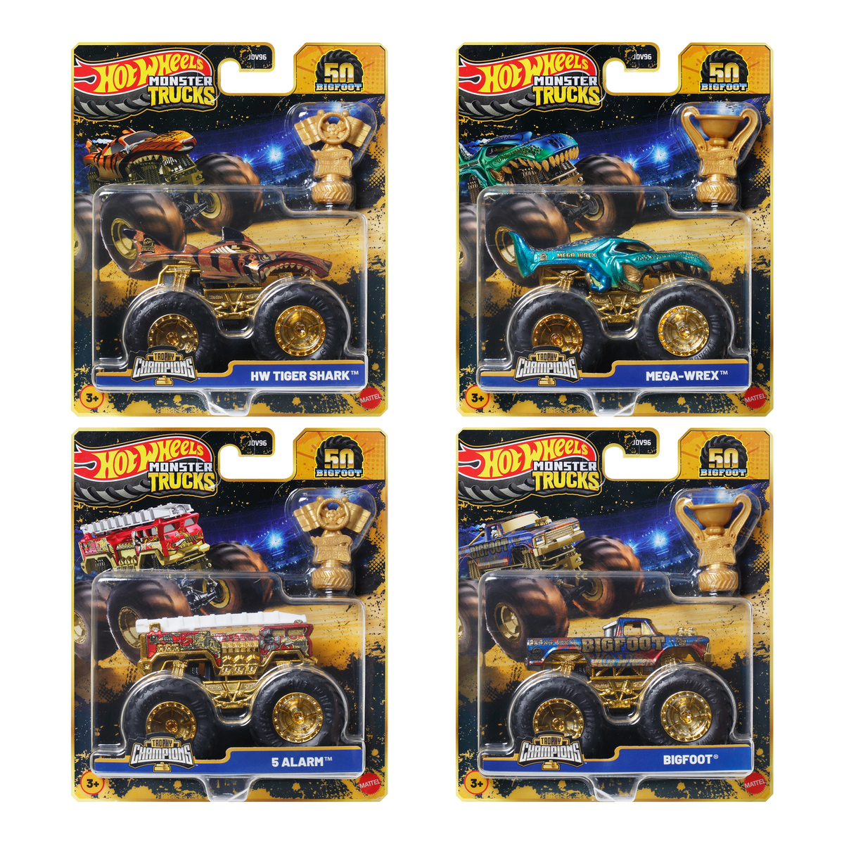 Hot Wheels Monster Trucks Trophy Champions Monsteriauto 1:64 Lajitelma