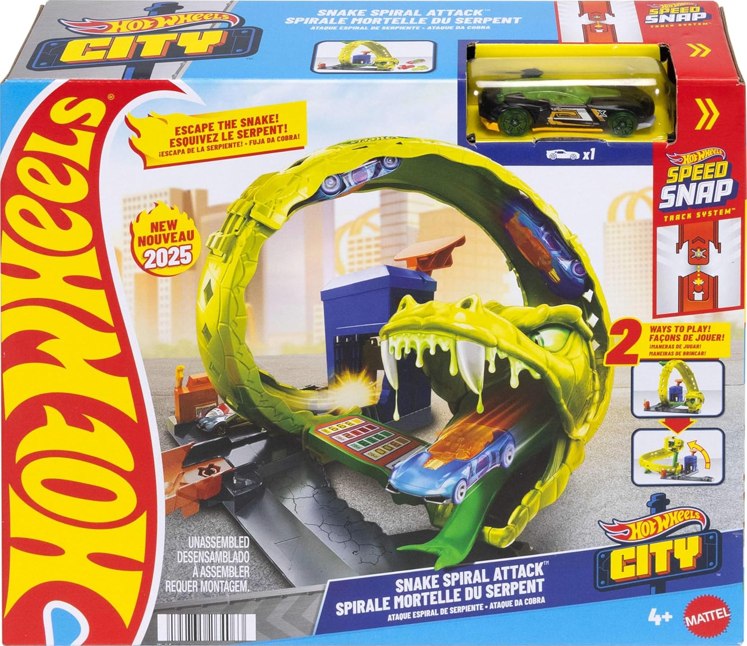 Hot Wheels Snake Spiral Attack Pikkuauto Leikkisetti