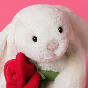 Jellycat Bashful Bunny With Rose Pupu Pehmolelu 31cm