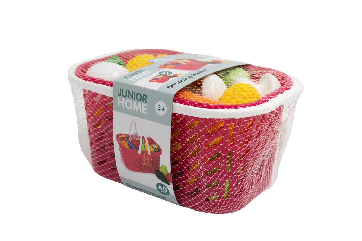 Junior Home Kauppaleikki Ostoskori Punainen/Pinkki 40 osaa