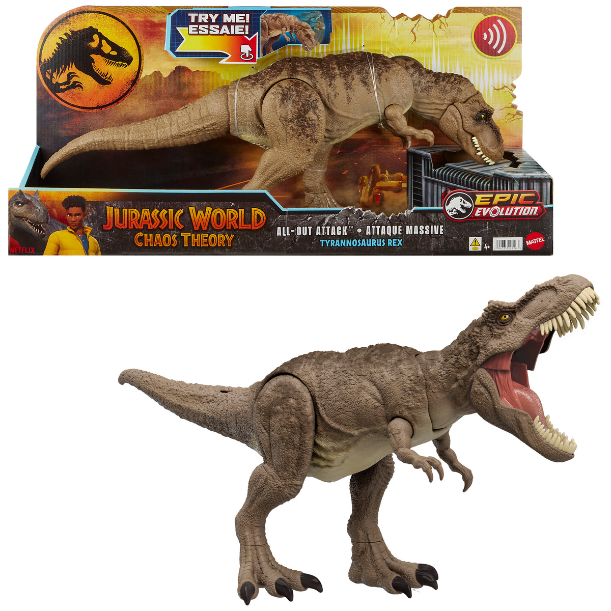 Jurassic World All Out Attack T-Rex Dinosaurus Äänillä