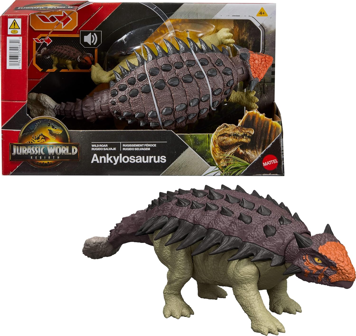 Jurassic World Wild Roar Ankylosaurus Dinosaurus Äänellä