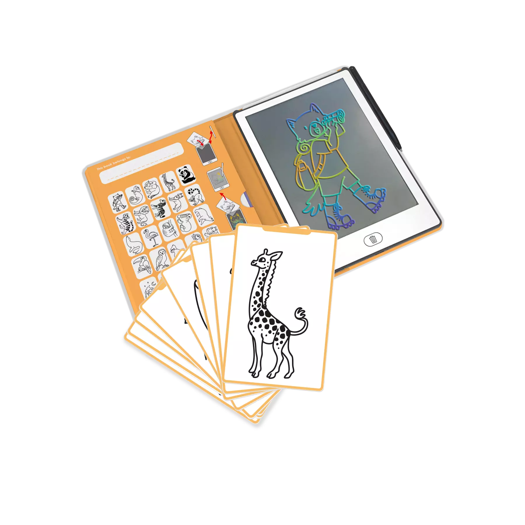 KidyWolf Mini LCD Piirustustaulu/Piirtämisen Opettelu Eläimet