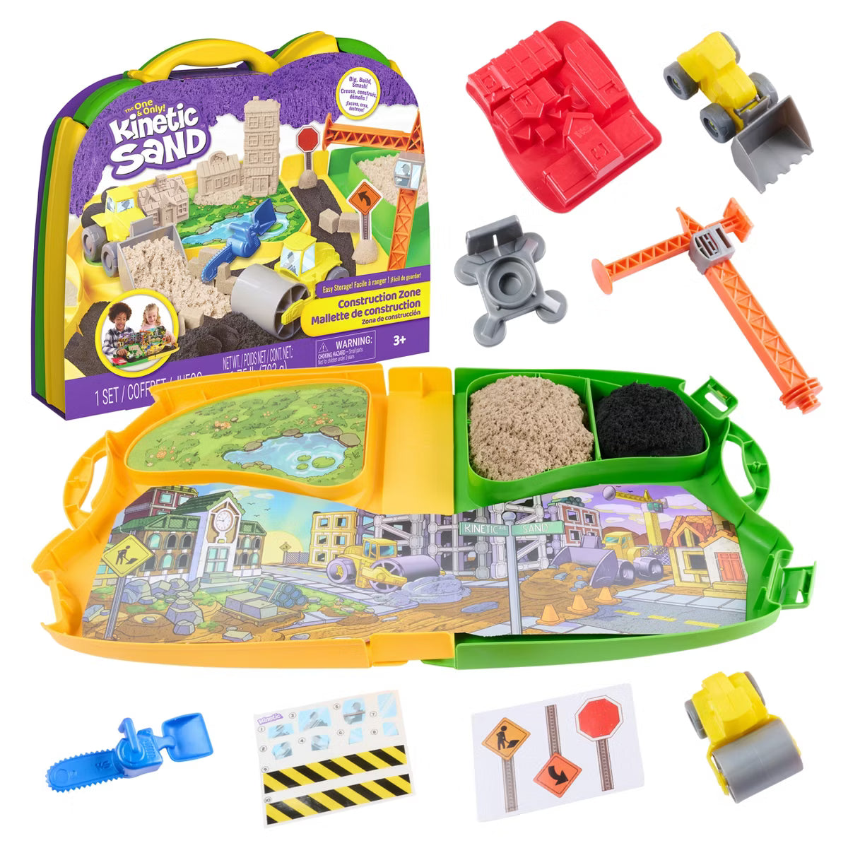 Kinetic Sand Construction Zone Työmaa Taikahiekka Leikkisetti