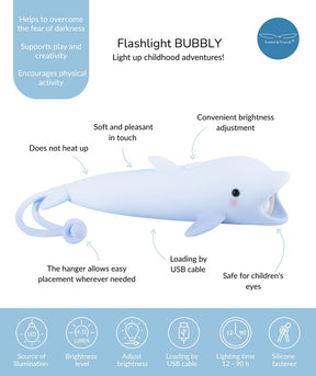 LED Ladattava Lasten Taskulamppu Delfiini Silikoninen