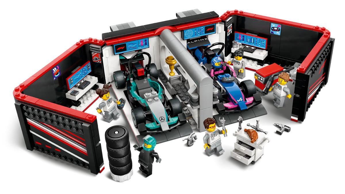 LEGO City 60444 F1®-Talli ja Mercedes-AMG‑ ja Alpine-autot