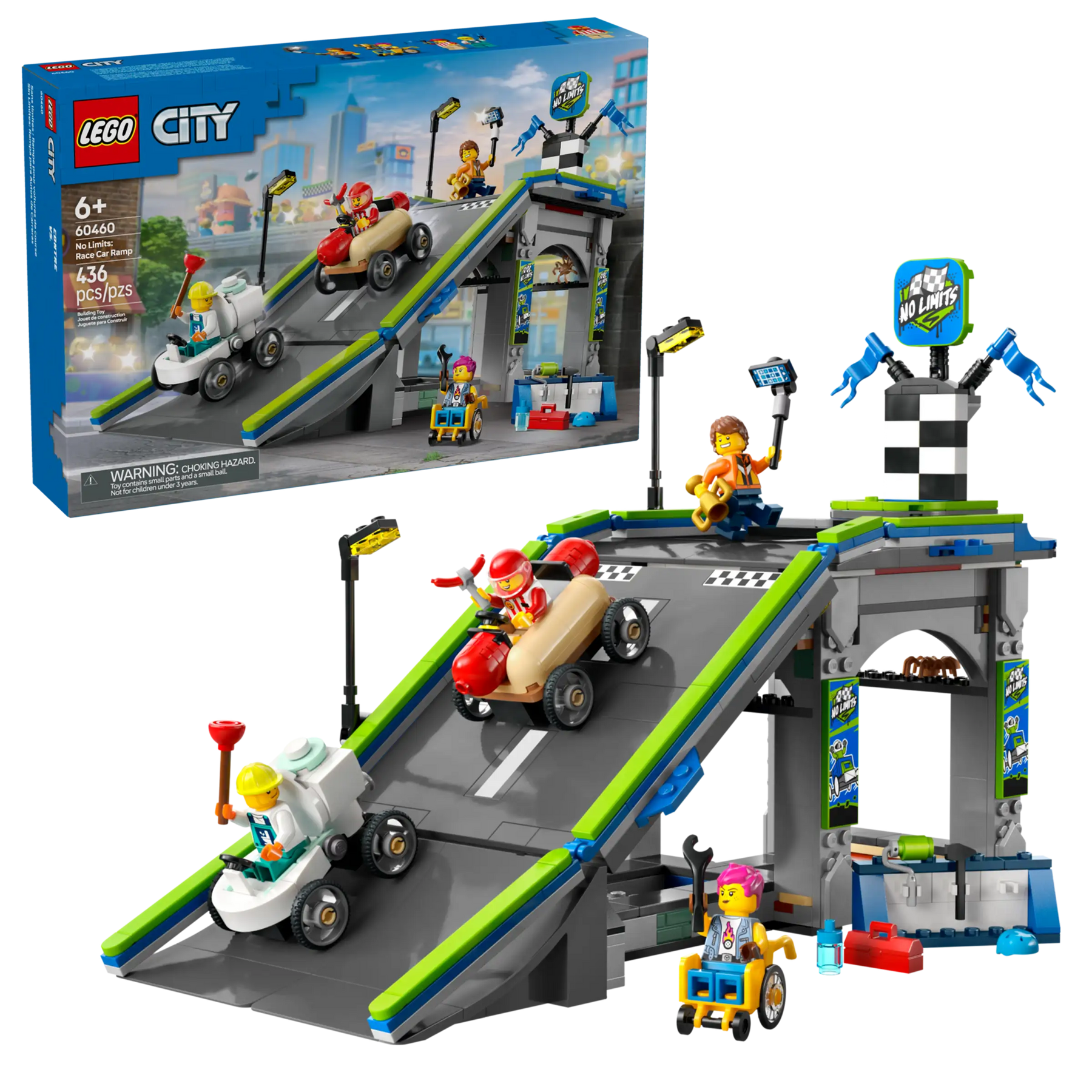 LEGO City 60460 Ei rajoja: Kilpa-autojen Ramppirata