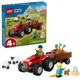 LEGO City 60461 Maatilan Punainen Traktori, Peräkärry ja Lampaat