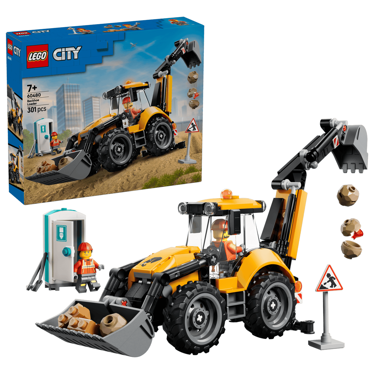 LEGO City 60480 Keltainen Traktorikaivuri