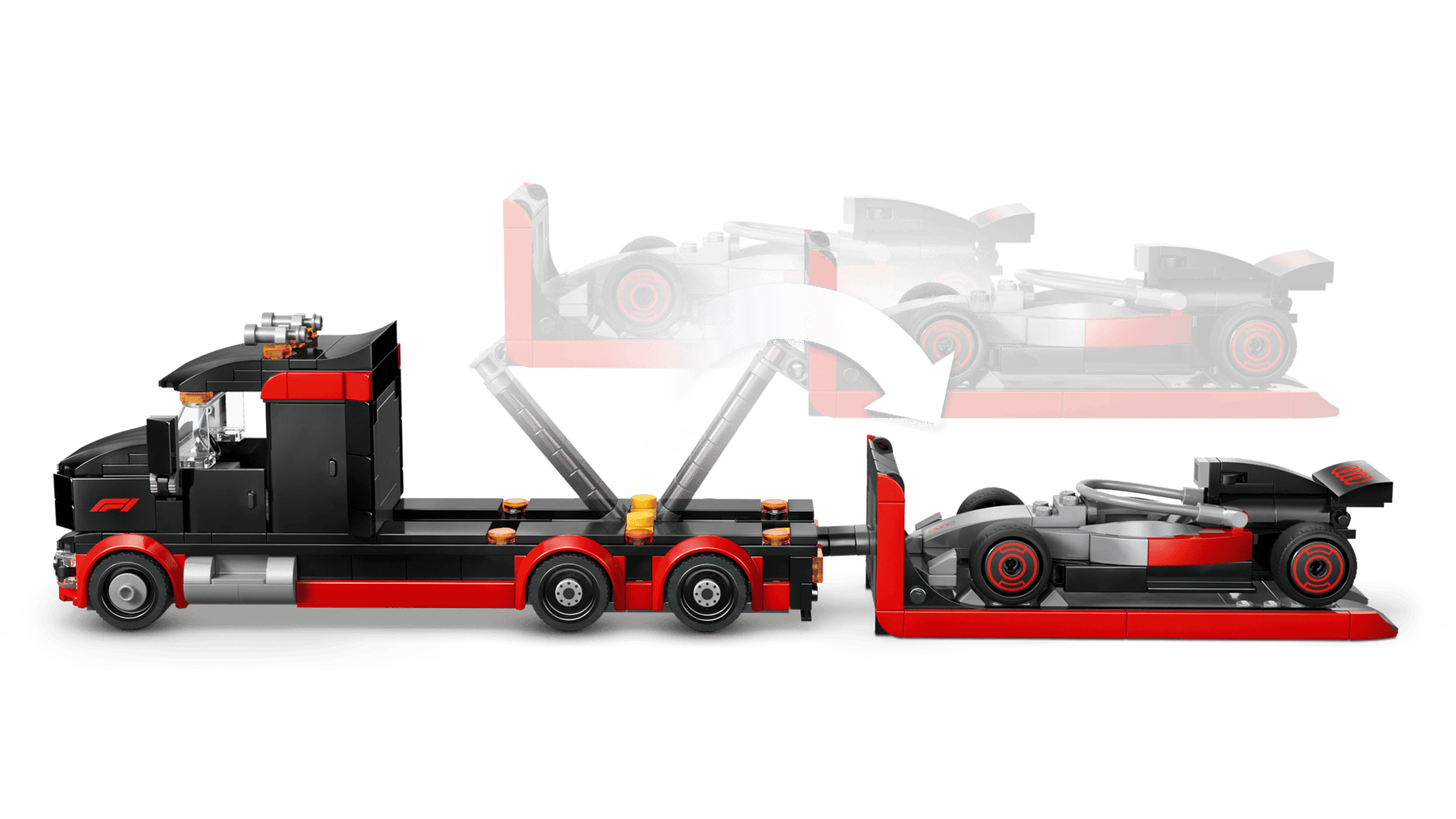 LEGO City 60493 F1-kuljetusauto ja Audi F1 ‑kilpa-auto