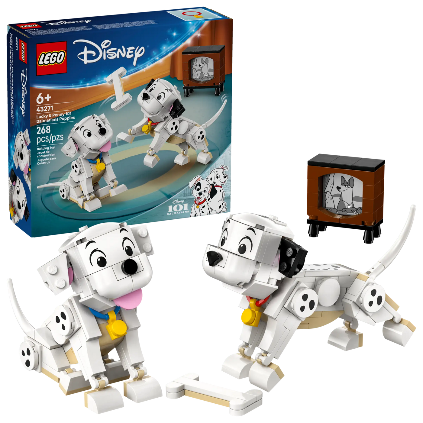 LEGO Disney 43271 101 Dalmatialaista Koiranpennut: Laikku ja Pipsa