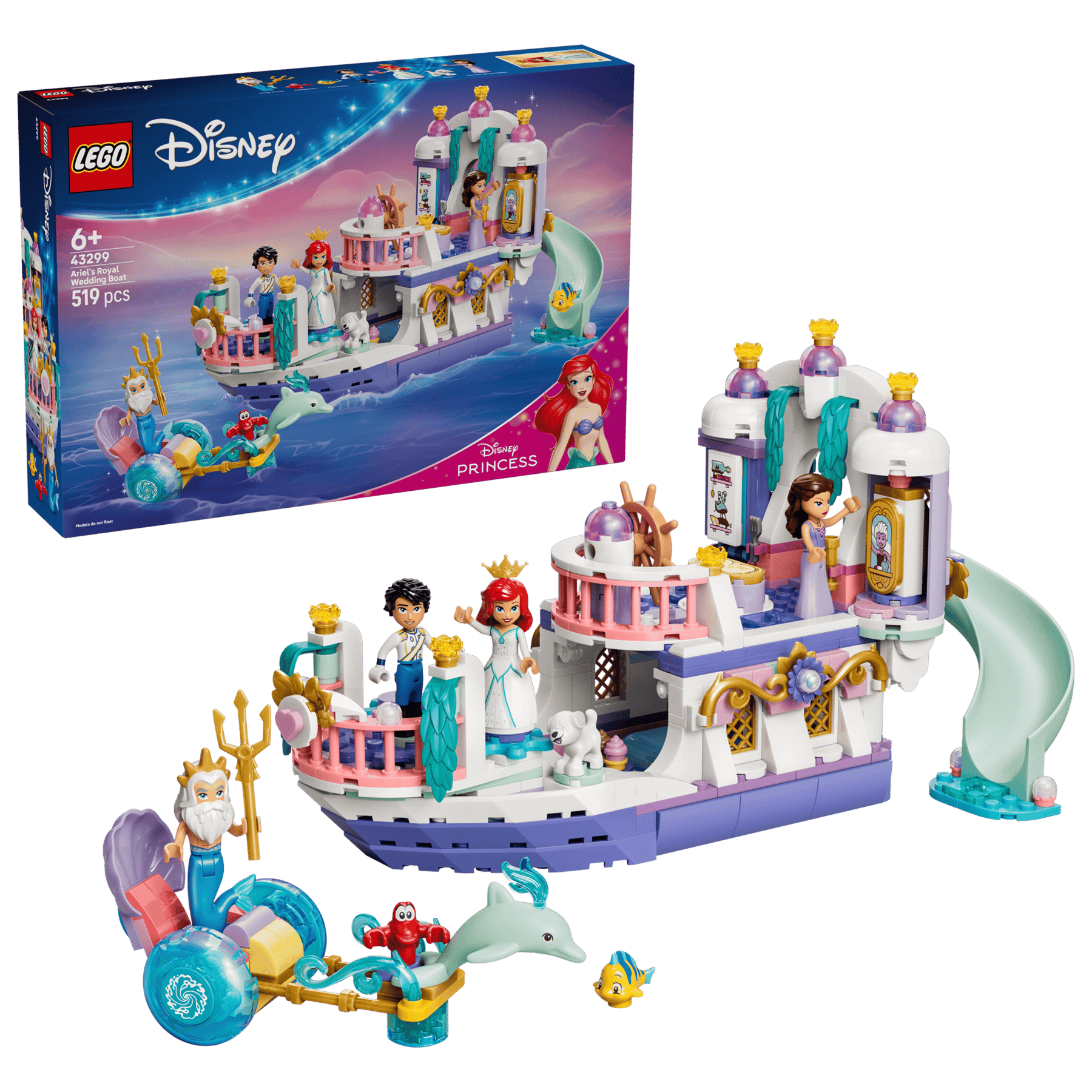 LEGO Disney 43299 Arielin Kuninkaallinen Häävene