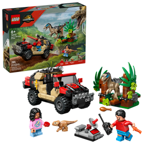 LEGO Jurassic World 76972 Raptor ja Pako Maastoautolla
