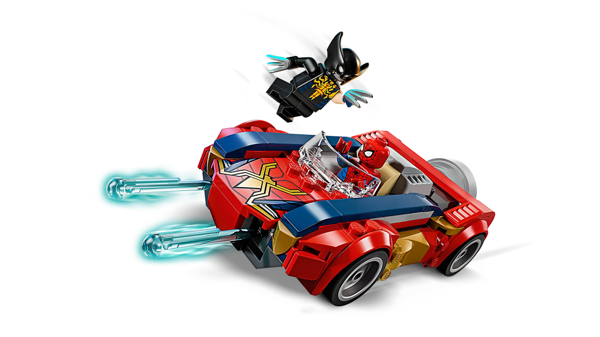 LEGO Marvel 76336 Spider-Manin Auto vastaan Venomiksi Muuttunut Wolverine