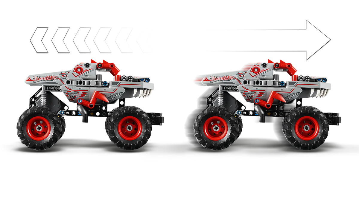 LEGO Technic 42200 Monster Jam ThunderROAR Vetomoottoriauto/Pull Back Auto