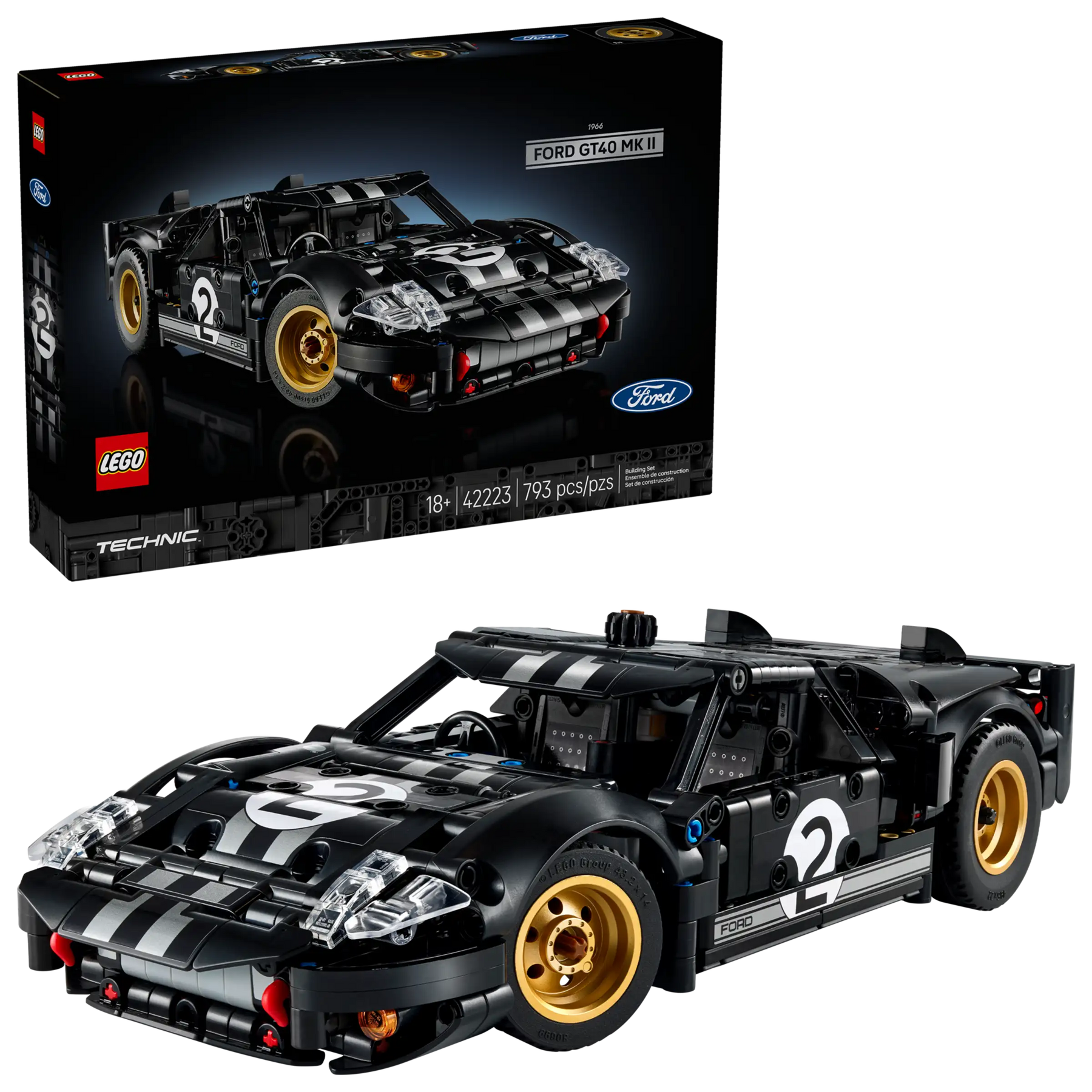 Lego Technic 42223 1966 Ford GT40 MKII Kilpa-auto