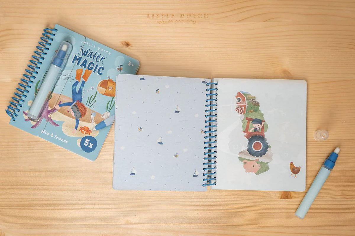 Little Dutch Water Magic Book Jim & Friends Vedellä Värjättävät Kuvat 
