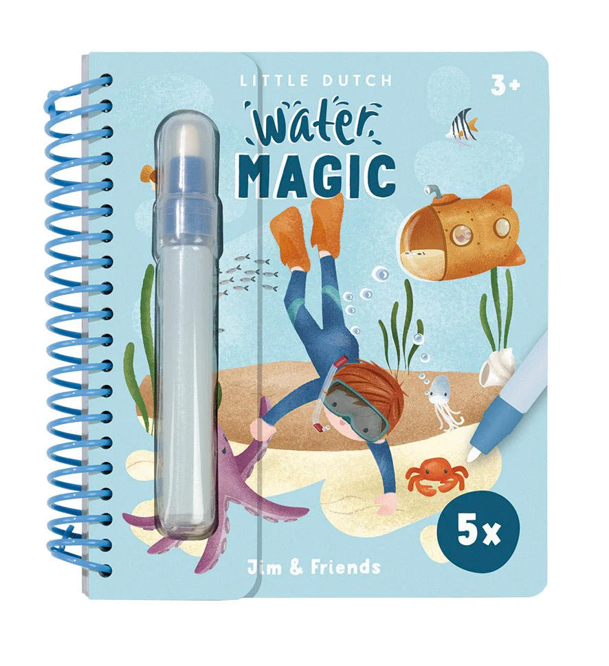 Little Dutch Water Magic Book Jim & Friends Vedellä Värjättävät Kuvat 