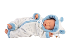 Llorens Pehmeävartaloinen Nukkuva Nukke Vaaleansininen Haalari