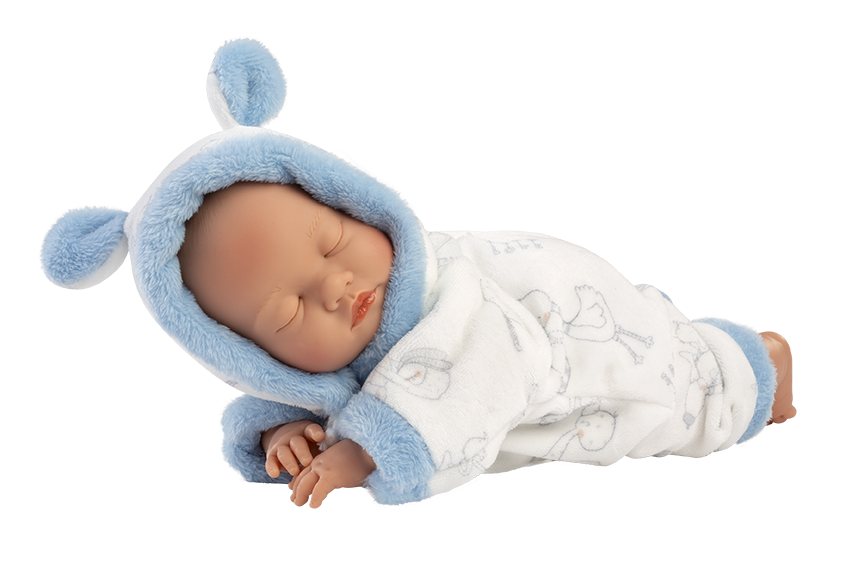 Llorens Pehmeävartaloinen Nukkuva Nukke Vaaleansininen Haalari