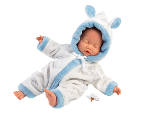 Llorens Pehmeävartaloinen Nukkuva Nukke Vaaleansininen Haalari