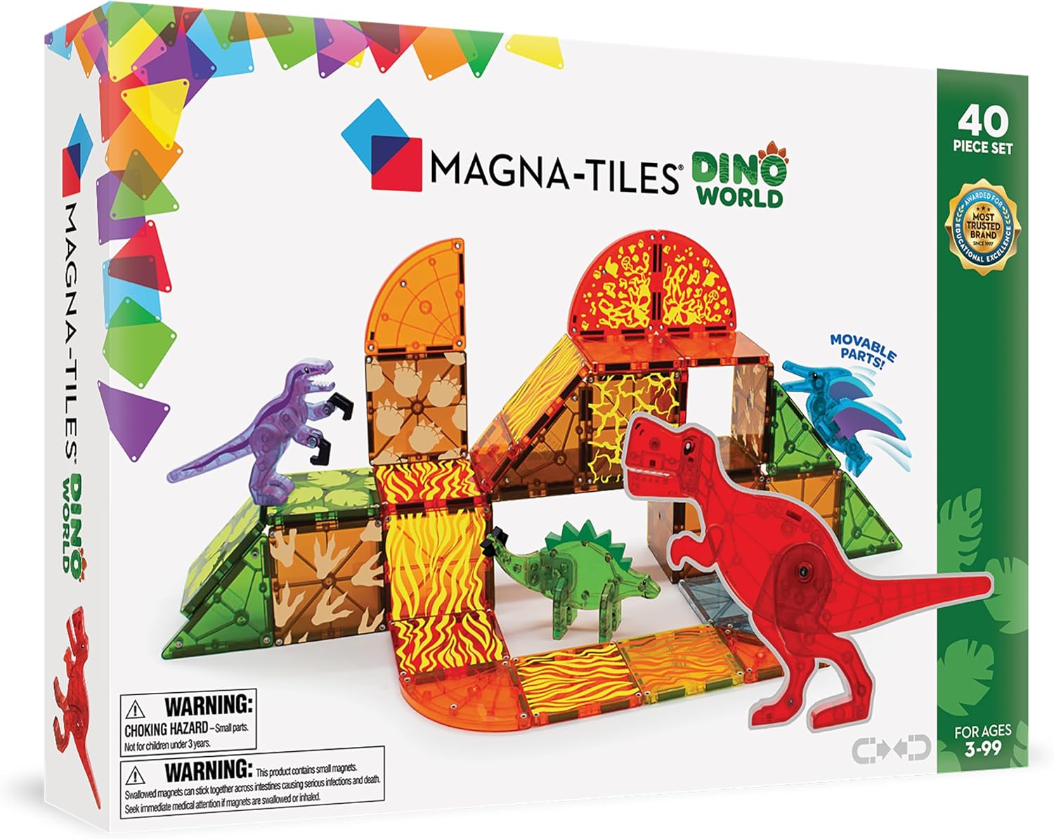 Magna-Tiles Magneettirakennussarja Dinoworld 40 Osaa