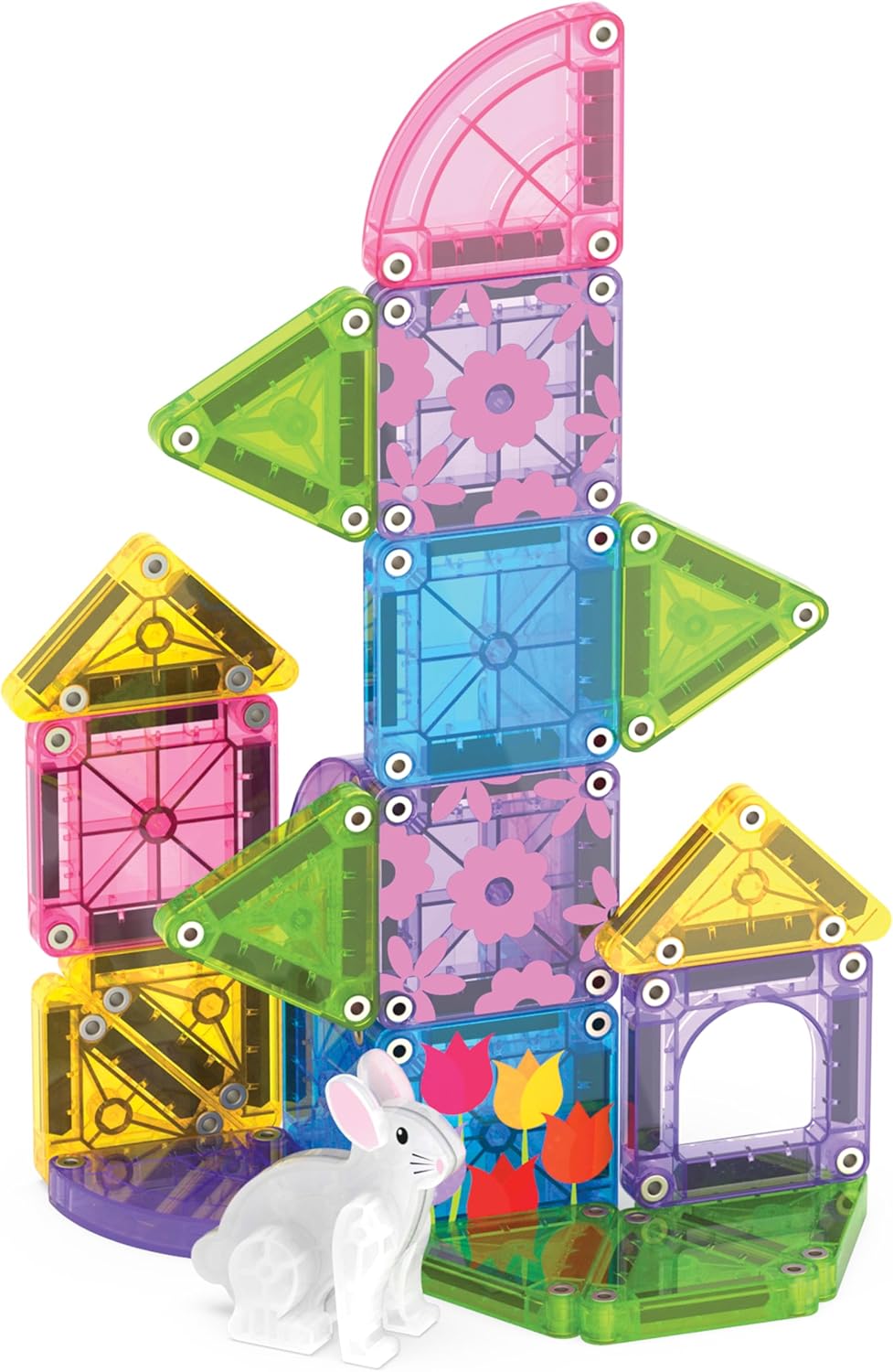 Magna-Tiles MicroMAGS Magneettirakennussarja Matkapakkaus Spring Garden 24 Osaa