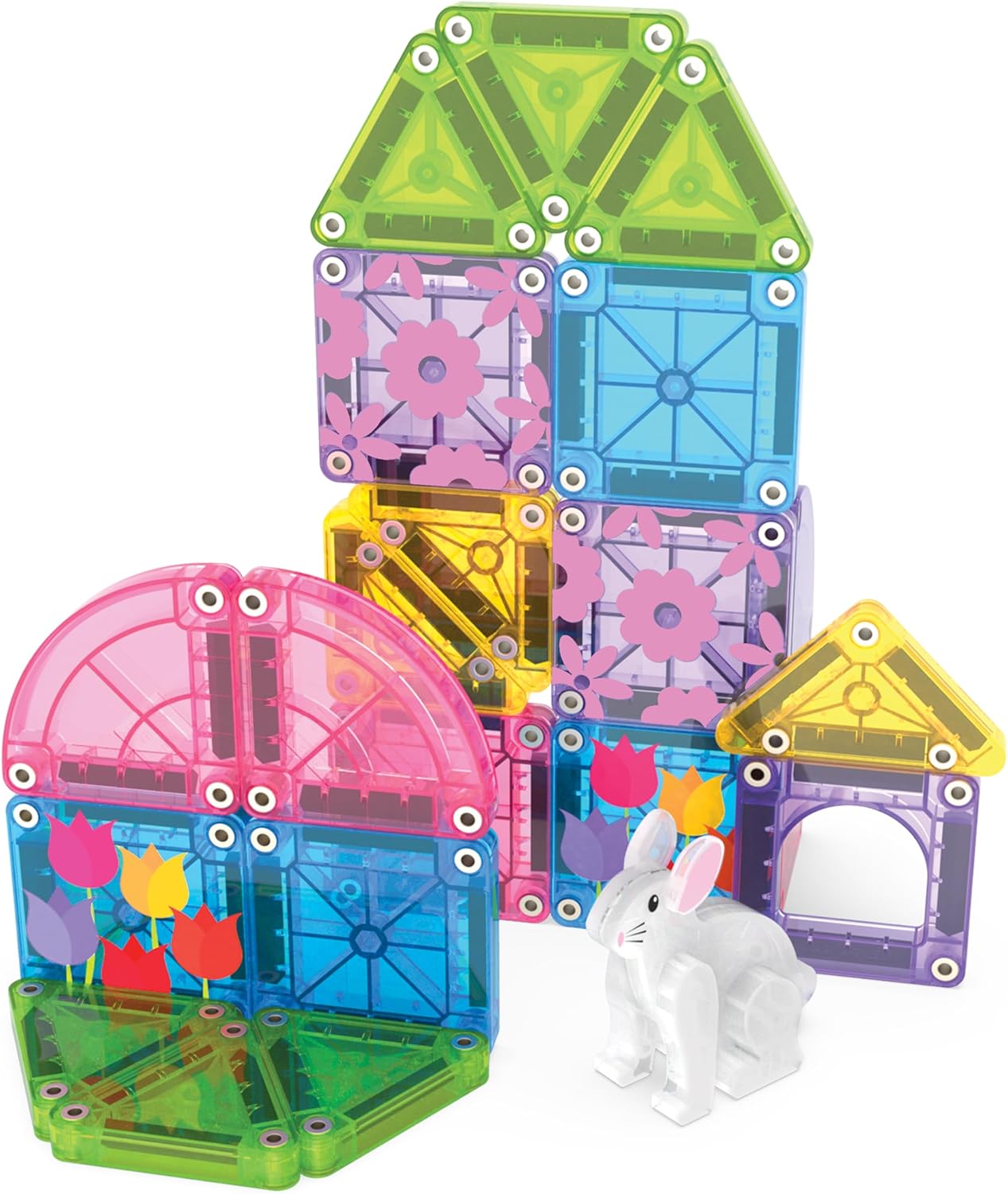 Magna-Tiles MicroMAGS Magneettirakennussarja Matkapakkaus Spring Garden 24 Osaa