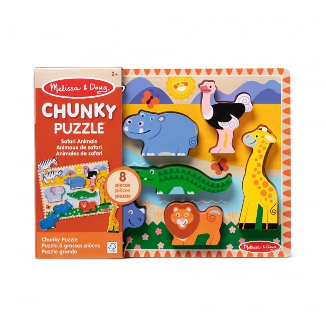 Melissa & Doug Chunky Safarin Eläimet Nuppipalapeli/Ensipalapeli