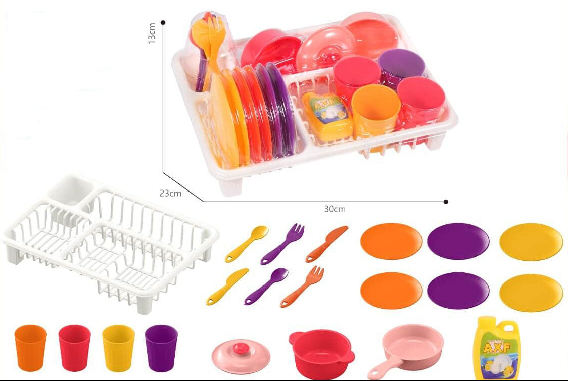 Muovinen Astiankuivausteline ja Astiat