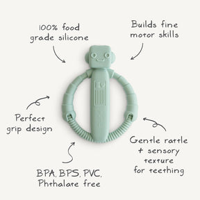 Mushie Robot Rattle Teether Robotti Purulelu