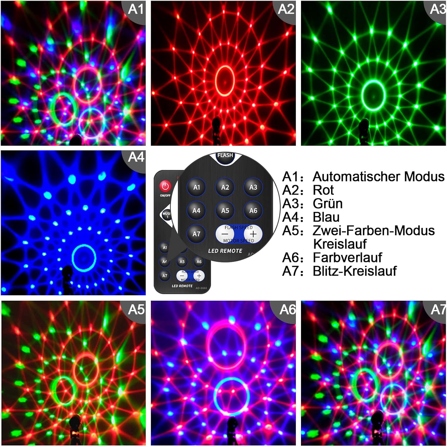 Music Party Light Discovalo Kaukosäätimellä