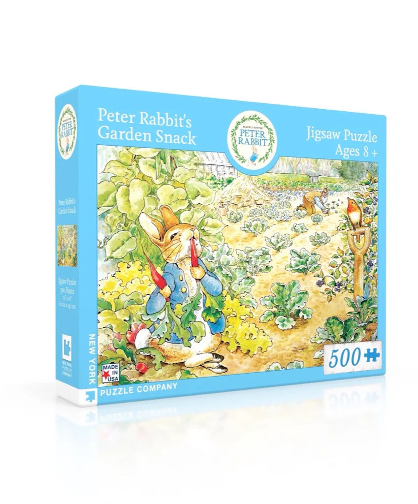 New York Puzzle Company 500 Palan Palapeli Peter Rabbits Garden Snack