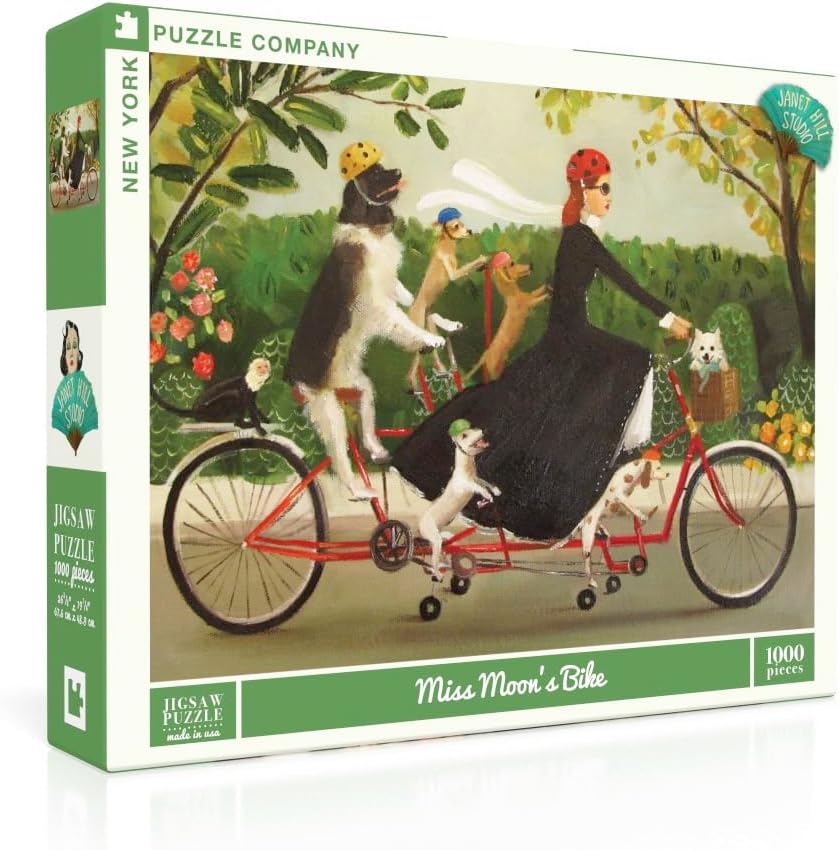 New York Puzzle Company 1000 Palan Palapeli Miss Moon's Bike