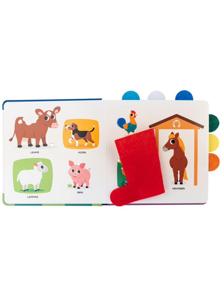 Oppi ja Ilo Kukkuu! Lasten Kirja Eläimet Huopalappukirja