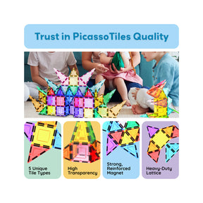 PicassoTiles Magneettinen 3D Rakennussarja 61 Osaa