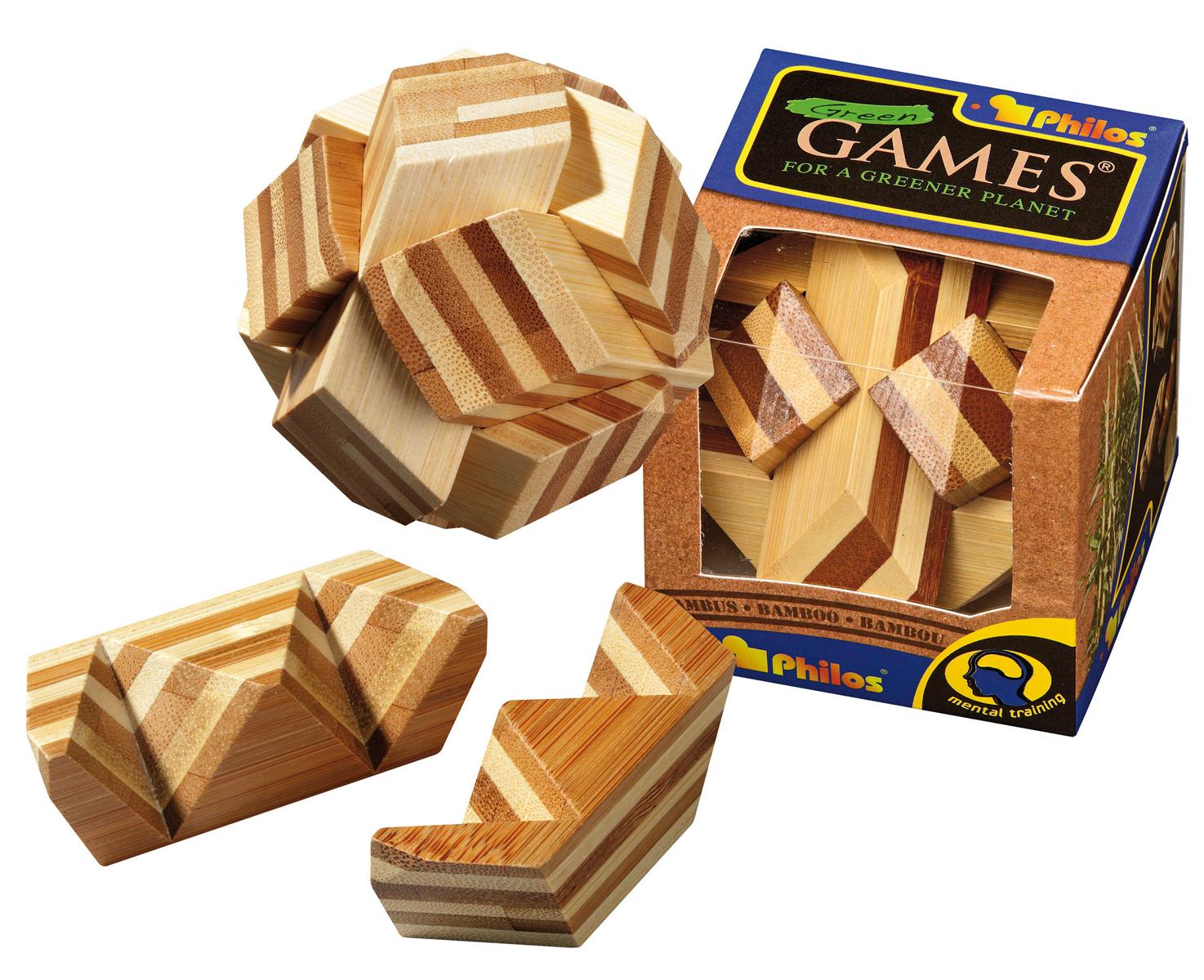 Philos 3557 '4 Caged' Holzpuzzle – Extrem Schwer, Aus Buchenholz, 50x50x60 Mm (ab 8 Jahre)