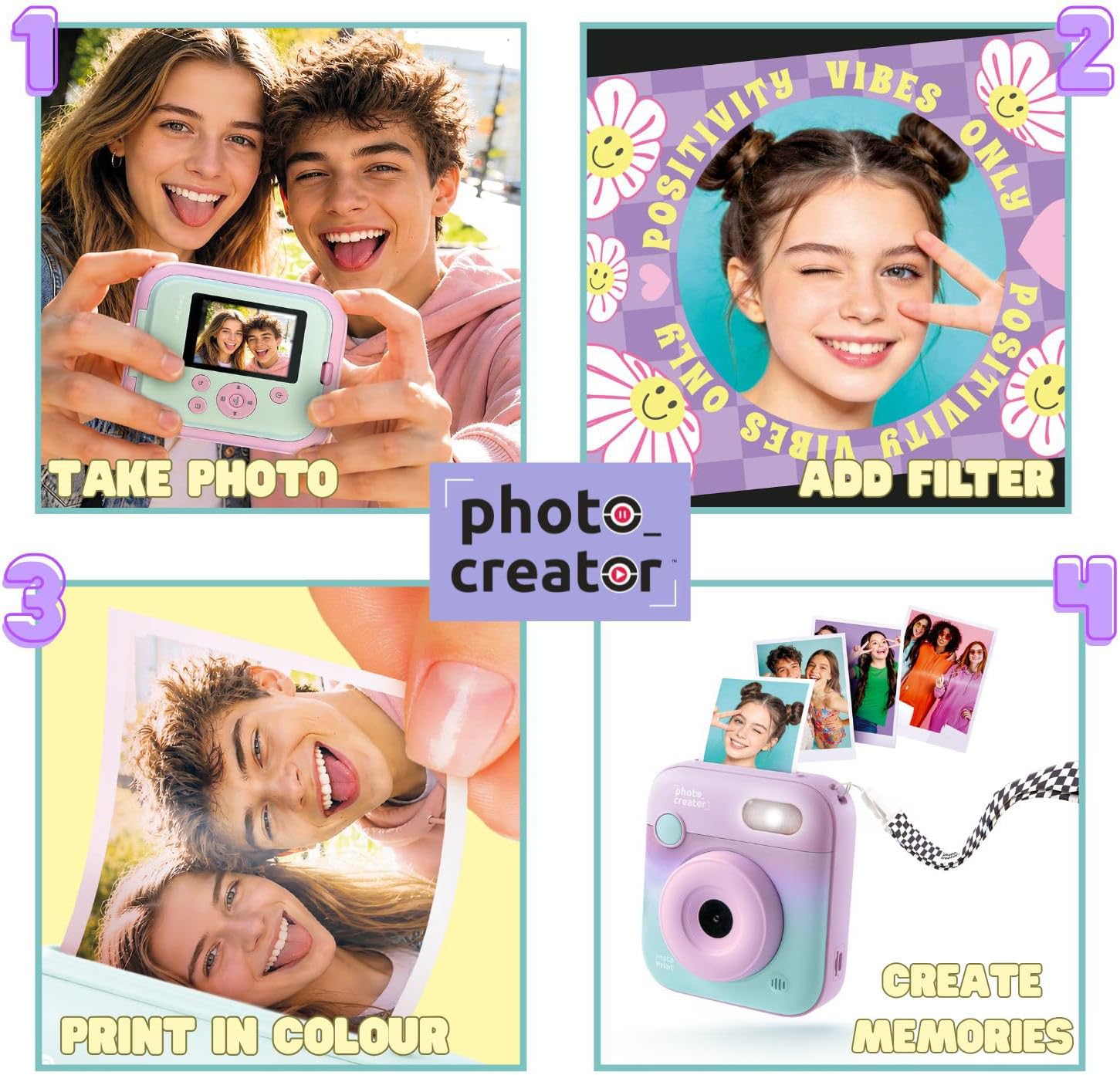 Photo Creator Instant Värikamera/ Polaroid Kamera Lapsille
