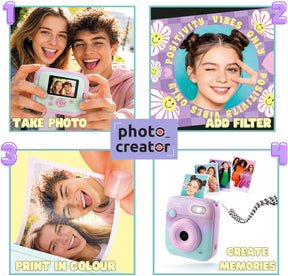 Photo Creator Instant Värikamera/ Polaroid Kamera Lapsille
