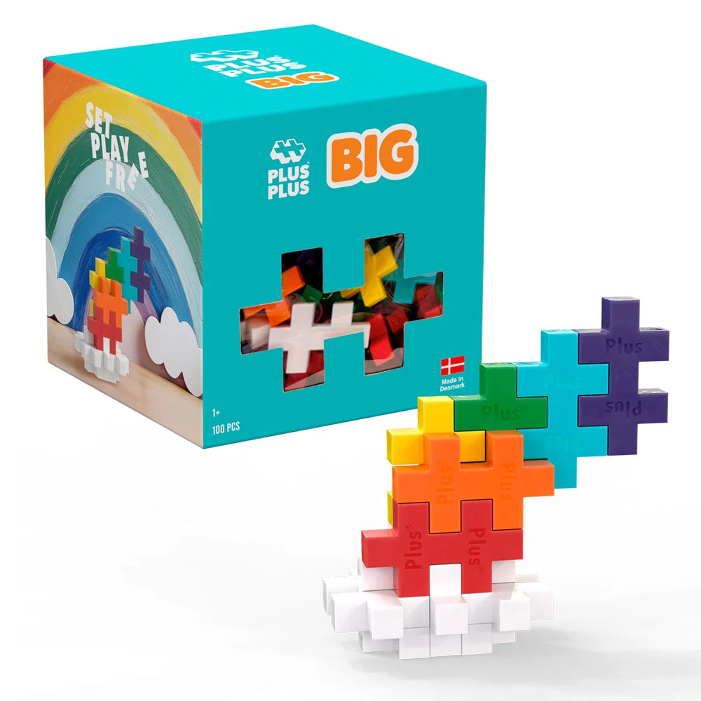 Plus Plus BIG Rainbow Rakennuspalat 100 Kpl