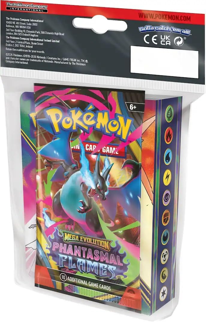 Pokemon Mega Evolution Phantasmal Plames Mini Portfolio ja Boosterpakkaus