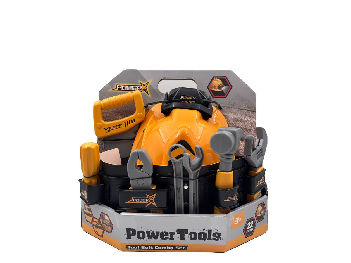 Power X Työkaluvyö Työkaluilla sekä Työmaakypärä