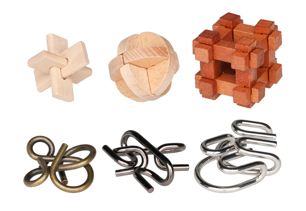 Metal & Wooden Puzzles Pulmapelit 6kpl