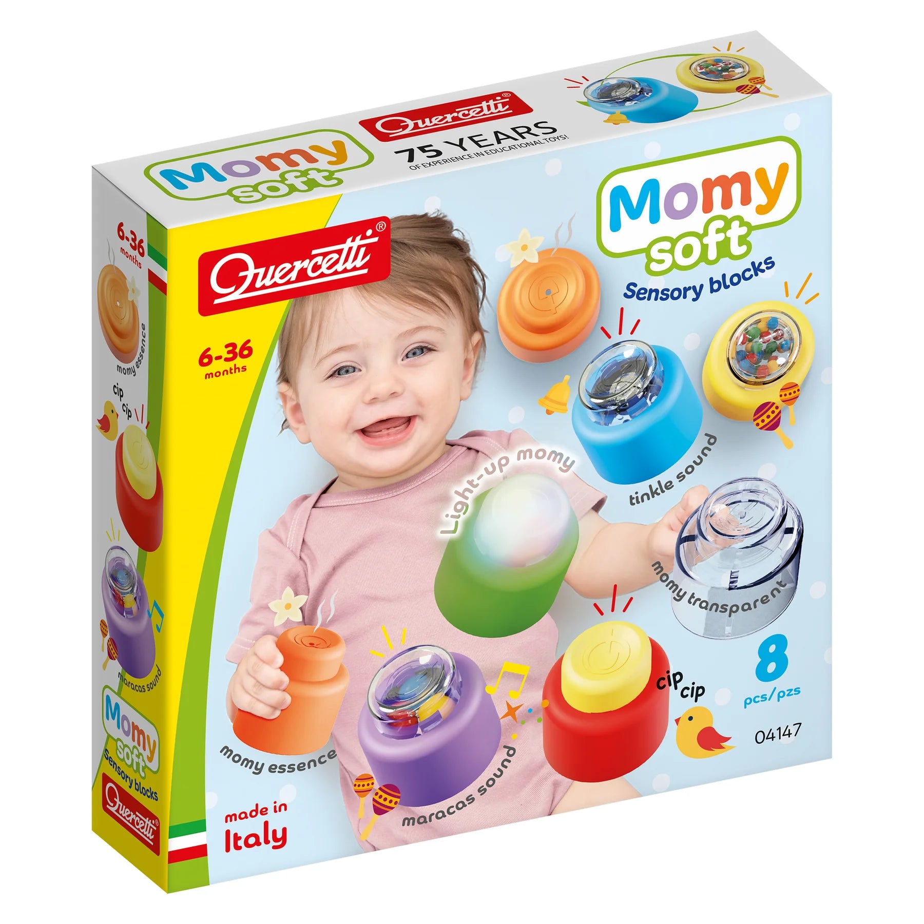 Quercetti Momy Soft Sensory Palikat 8kpl