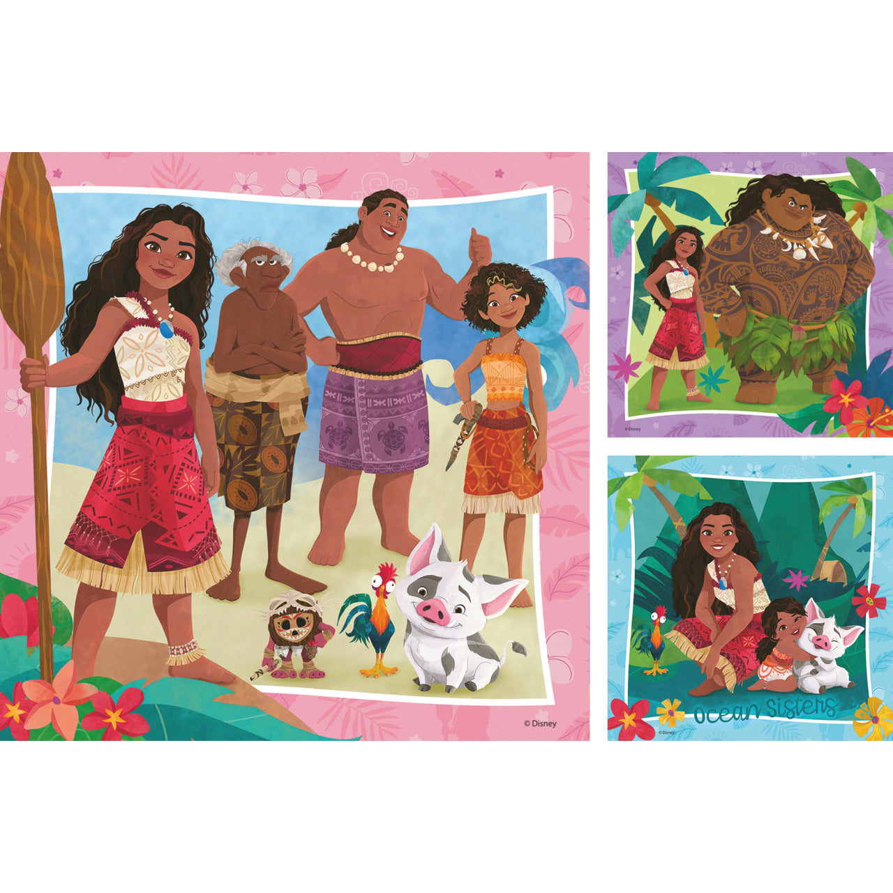 Ravensburger 3x49 Palan Palapeliä Disney Vaiana 2