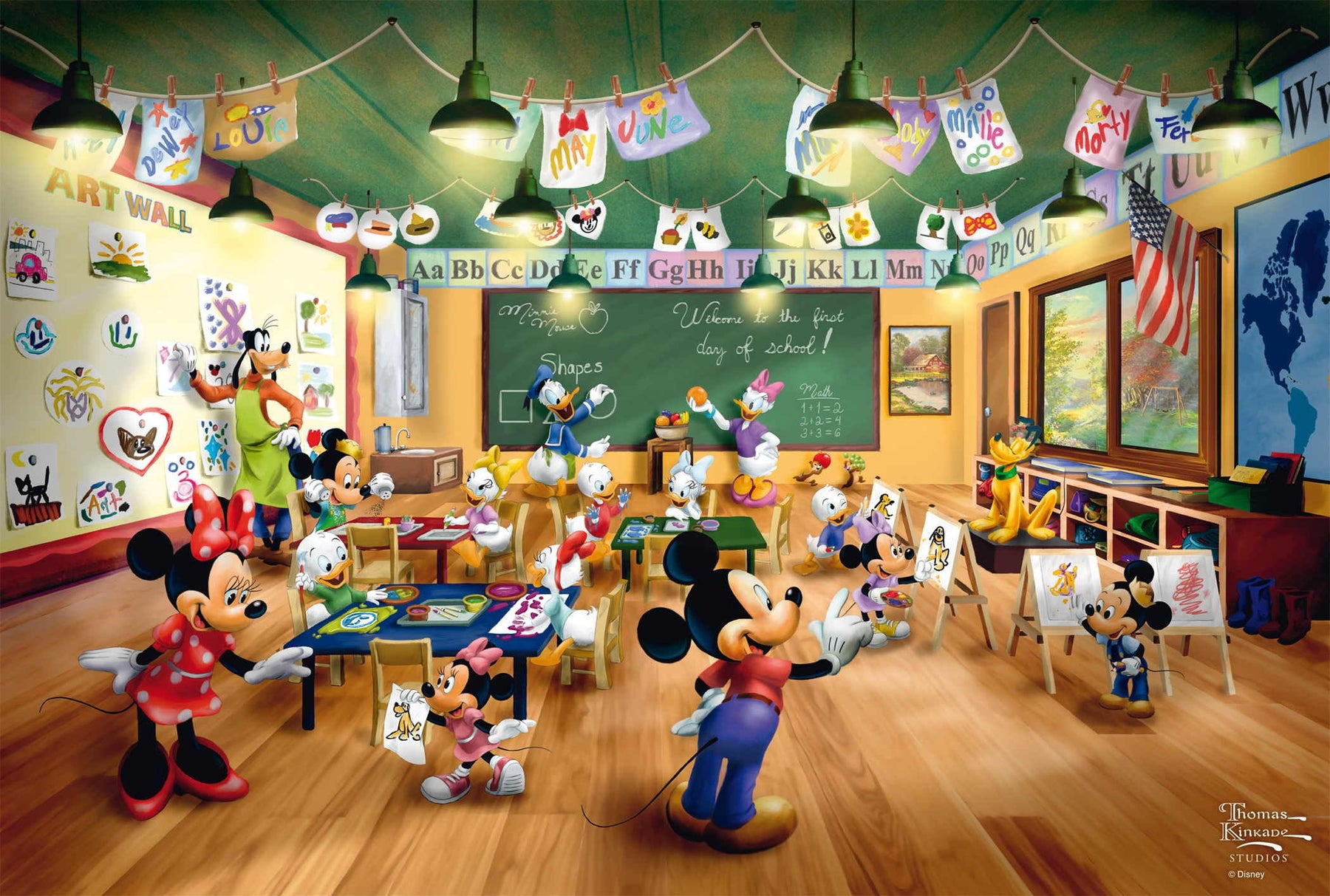 Schmidt Thomas Kinkade 200 Palan Palapeli Mickey And Minnie Schoolhouse