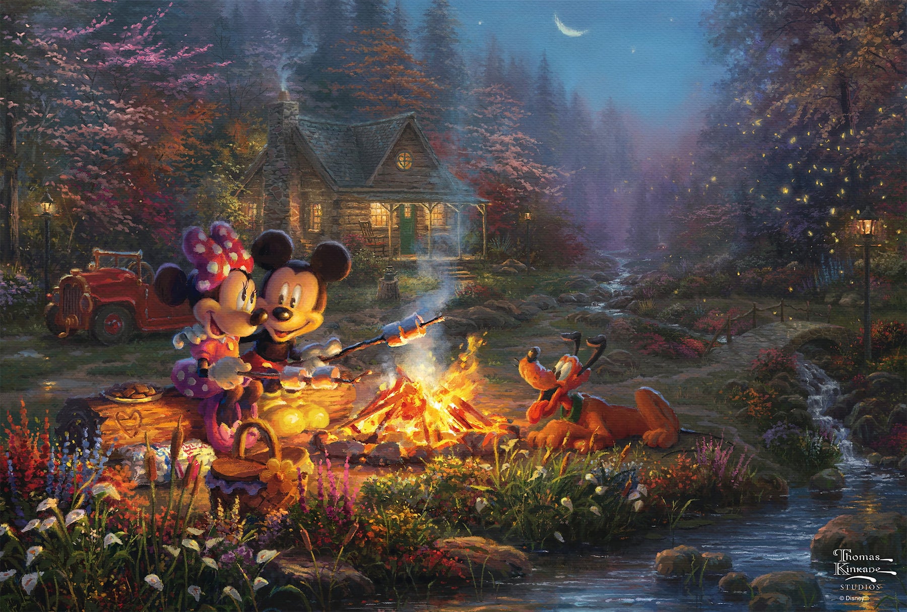 Schmidt Thomas Kinkade 200 Palan Palapeli Mickey And Minnie Sweetheart Campfire