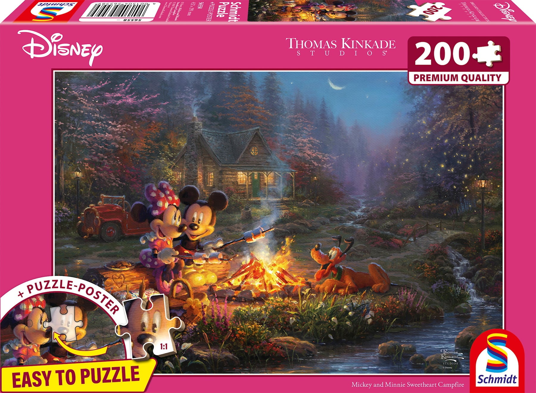 Schmidt Thomas Kinkade 200 Palan Palapeli Mickey And Minnie Sweetheart Campfire