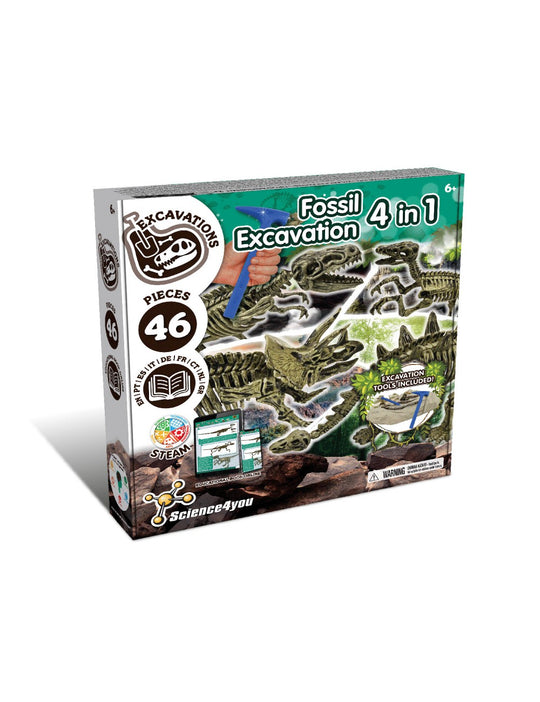 Science4You Fossiili Dinosaurus Kaivaussetti 4 in 1